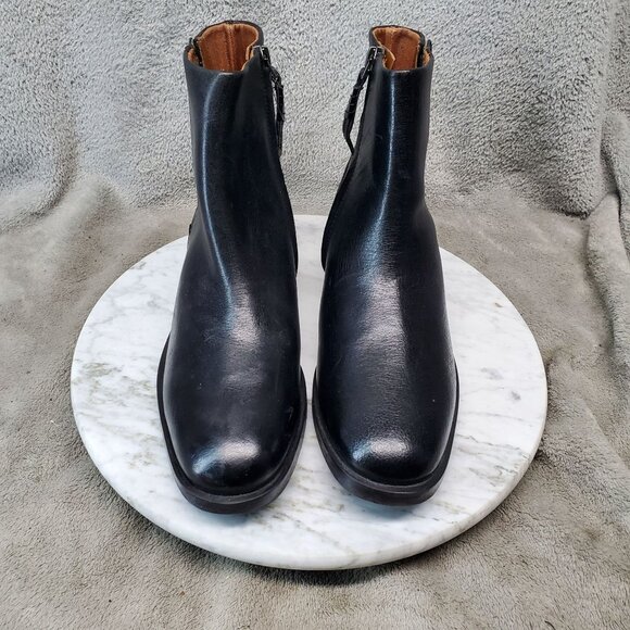 Franco Sarto Shoes Womens Size 6.5 Mist Black Leather Zip Ankle Boots - Picture 6 of 9